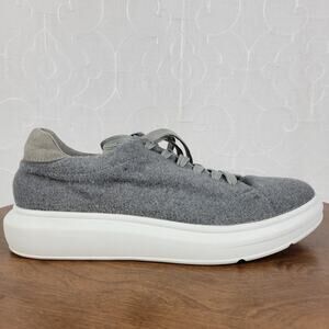Asos Womens Shoes 7 Grey Fabric Padded Lace Up Low-top Platform Fashion Sneakers